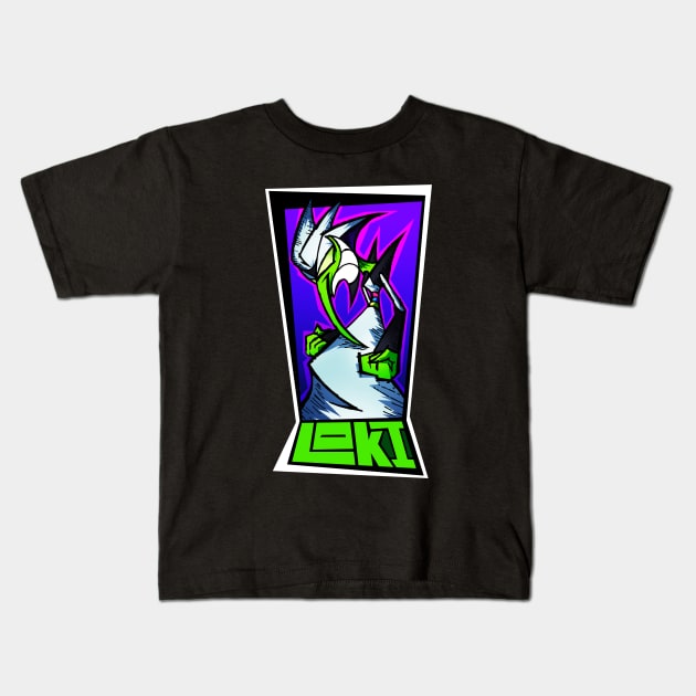 Loki Lowbrow Sinister Pumped Up Kids T-Shirt by RebelTaxi